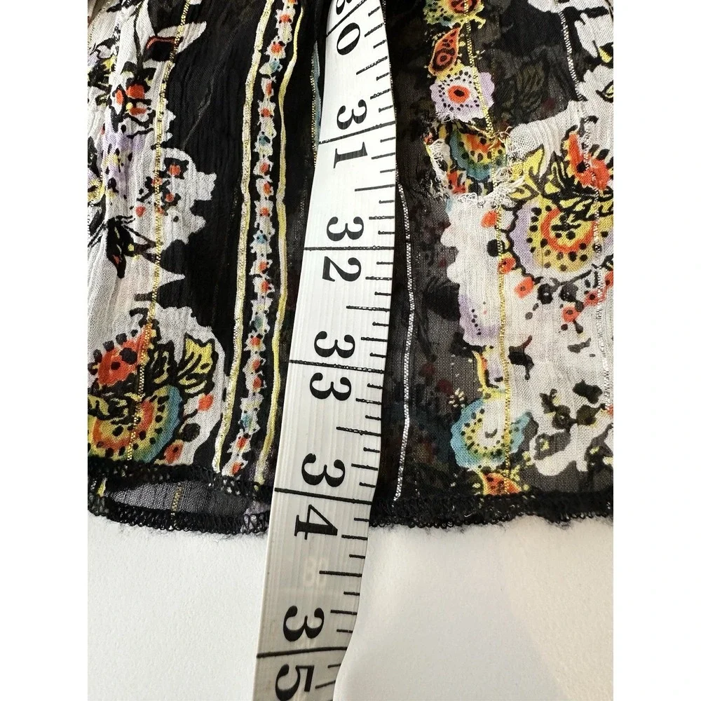 Free People Dance Magic Dress Womens Large Metallic Floral Oversized Embroidered
